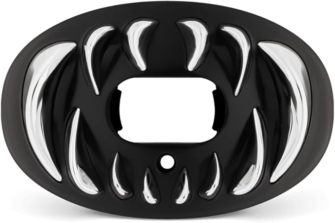 Battle Sports Chrome 3D Predator Oxygen Mouthguard - Convertible Strap, Superior Airflow & Better Performance, Maximum Protection, Works with Braces