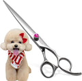 Straight Dog Grooming Scissors 7.0'' Professional Dog Hair Shears Pet Cat Japan 440C Grooming Scissors for Small Dogs Super Sharp (7.0'',Straight)