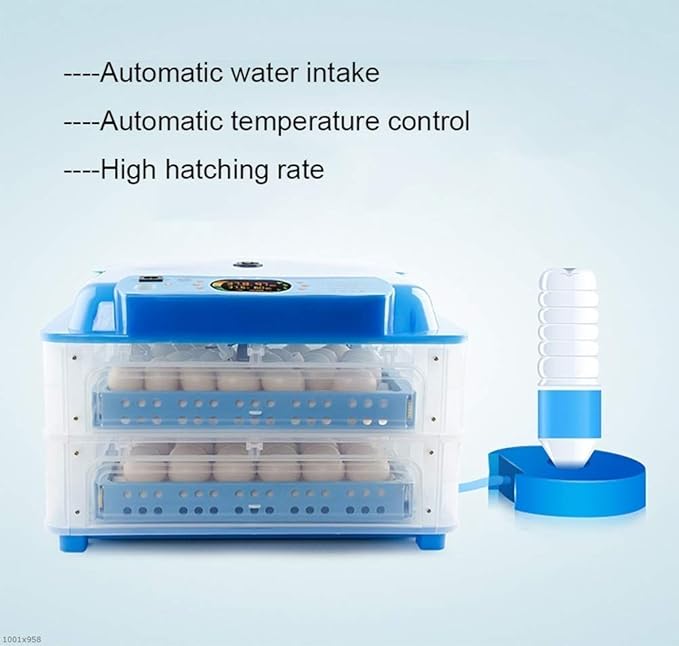 128 Eggs Incubators Automatic Turning, Poultry Digital Temperature Control for Chickens Ducks Birds Family Use
