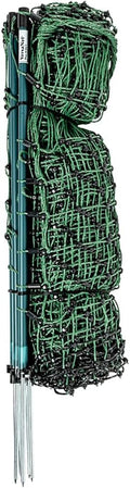 Premier 1 VersaNet® Plus, 20" H x 50'L Portable Electric Garden Net Fence with Built-in Posts | 2" x 2" Strand Spacing at Bottom to Keep Rabbits, Raccoons & Varmints Out of Gardens | Green/Black