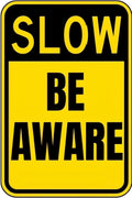 Vintage Metal Sign SLOW BE AWARE Tin Sign Retro Wall Decor For Home Coffee Bar Funny Aluminum Sign 8x12 inch