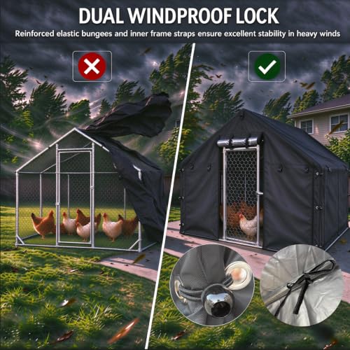 Chicken coop Cover, Waterproof in Winter. Suitable for Rooftop Chicken coops, Full Coverage. Black (No Chicken coop - Image 3