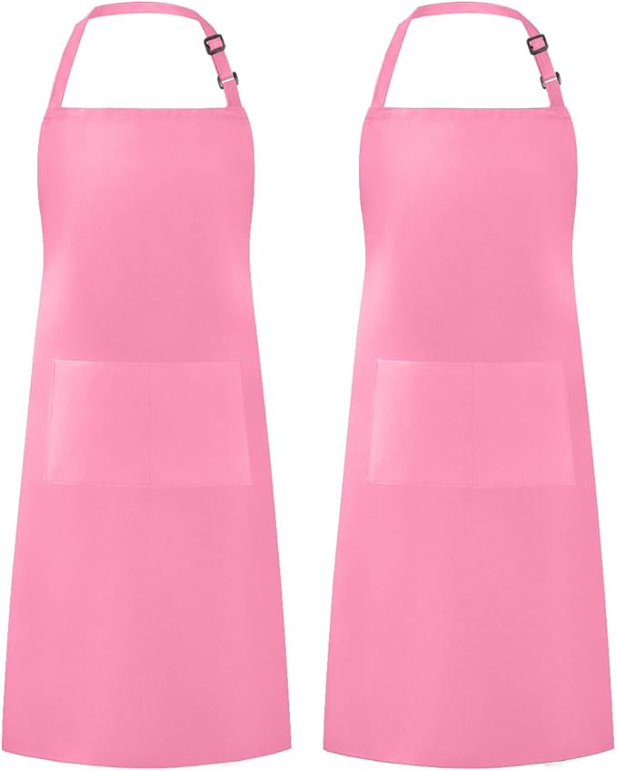 Syntus Adjustable Bib Apron with 2 Pockets Cooking Kitchen Aprons for Women Men Chef