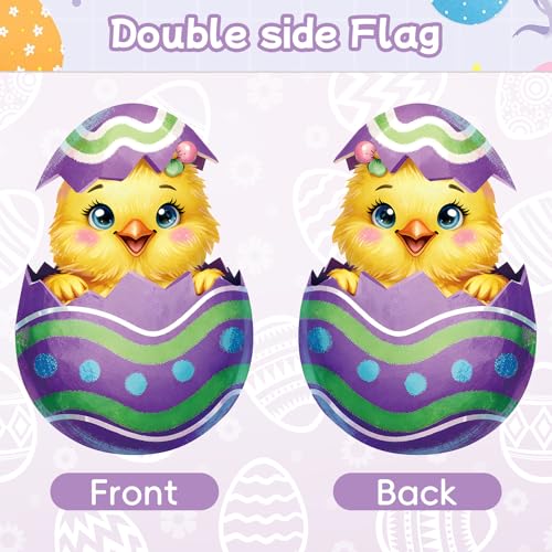 12 x 18 Inches Easter Chick Garden Flag, Double-Sided Spring Egg Garden Banner for Outdoor - Yellow, and Patio Easter Decorations - Image 3
