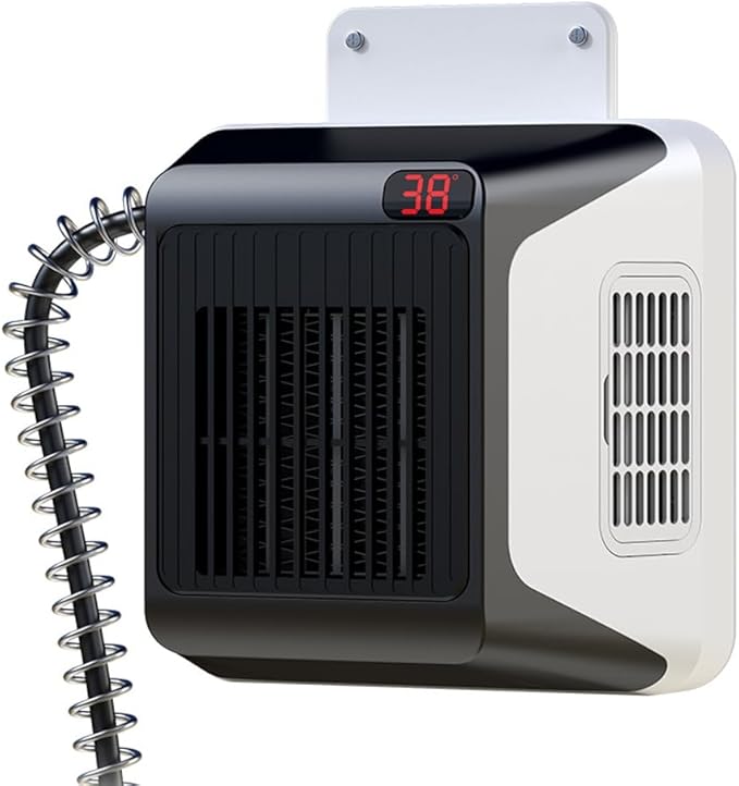 Dog House Heater with Thermostat, 300-600W 2 Heating Mode Pet Warmer, Wall-Mounted Design, Pet Heater with 6FT Anti Chew Cord and Safe Overheat Protection, for Dogs Chicken Coops Rabbits (Black)