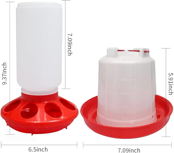 Chick Feeder and Waterer kit 1L Drinker & Feeder for Chickens Broilers,& Birds Quail Pigeon