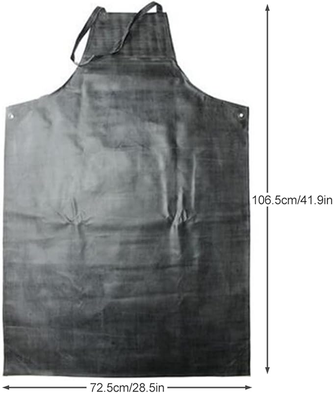 Waterproof Apron Rubber,42" Adjustable Extra Long Industrial Work Apron for Grilling Dishwashing Lab Kitchen Butcher，Vinyl Heavy Duty Aprons for Adults