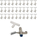 Automatic Rabbit Waterer Drinker 30Sets for Poultry Guinea Pig Ferret Rats Rodent Bunny Watering System(White)