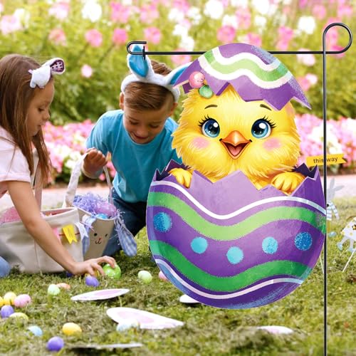 12 x 18 Inches Easter Chick Garden Flag, Double-Sided Spring Egg Garden Banner for Outdoor - Yellow, and Patio Easter Decorations - Image 5