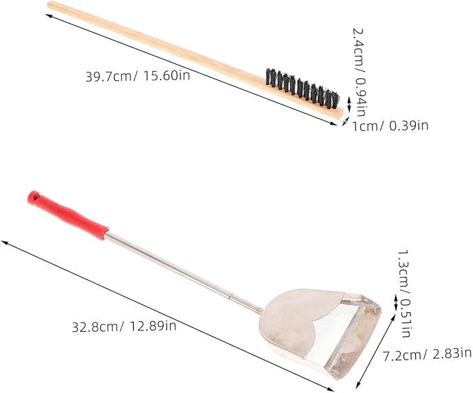 2pcs Efficient Small Bird Cage Cleaning Brush Shovel Set Pet Hair Cleaner Brush for Rabbit Cleaning Supplies Chicken Coop Cleaner