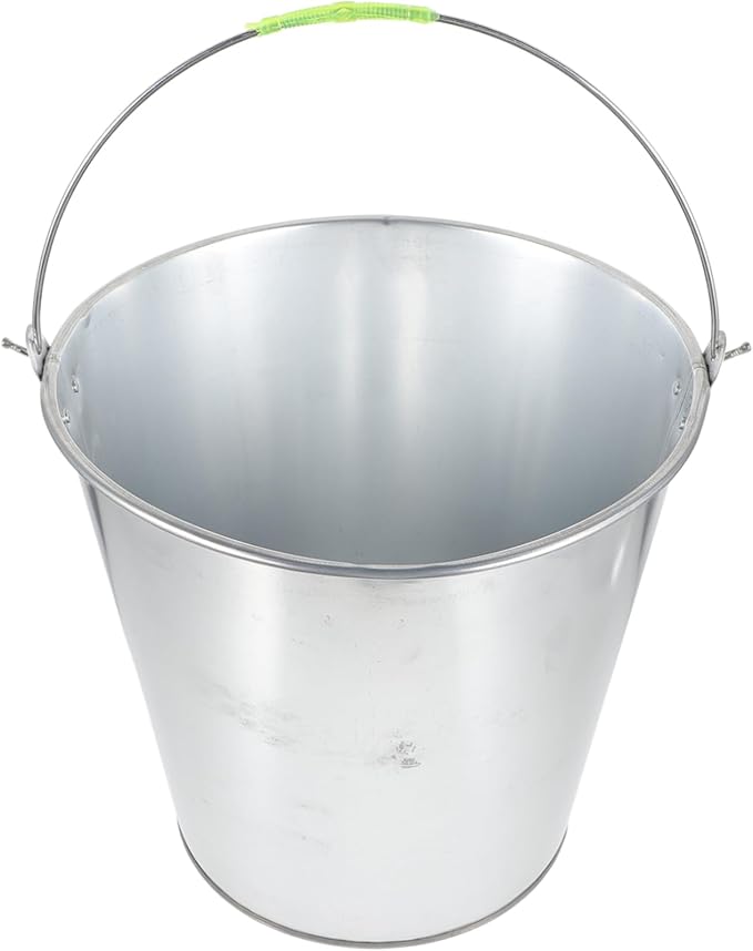 Sosoport Metal Waste Container for Poultry Feeding Iron Storage Bucket Handle for Kitchen Waste Collection for Chickens Multi-Purpose Sustainable Living