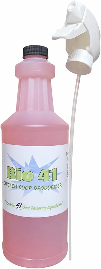 Chicken Coop Deodorizer - All Natural Ingredients for Ammonia Control and Odor Eliminator for Poultry - Works in Coops, Brooders, Nest Boxes, Waste Areas, Roosting Areas, Bedding - 32 oz Spray Bottle