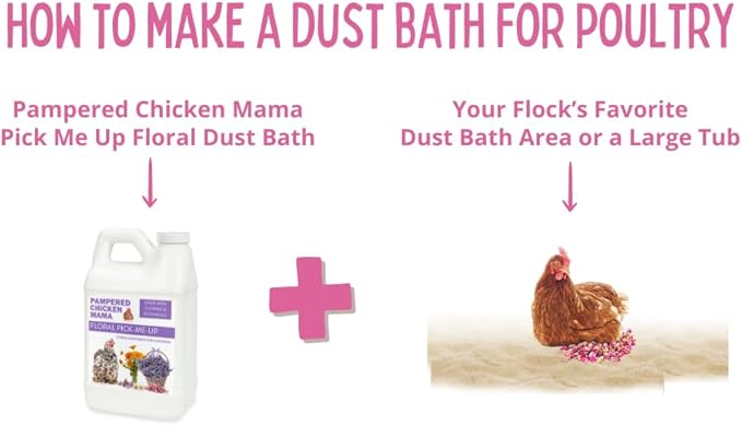 Pampered Chicken Mama Floral Dust Bath with Premium Herbs & Flowers: All Natural Poultry Supplies for Hens Who Love Bathing in Chicken Coops - Pick Me Up Floral Dust Bath (6 pounds)