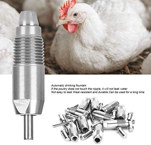 10pcs Automatic Chicken Waterer Nipple Drinker Stainless Steel Chicken Water Nipple Drinker Feeder Automatic Chicken Drinking Nipple