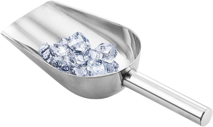 Stainless Steel Scoop - Multipurpose Dry Bin Tool, Candy Serving Ladle, Grain Storage Shovel, Pet Food Handler, Kitchen Utility Accessory | Stainless Steel Scoop for Bar Events for Wedding Parties for