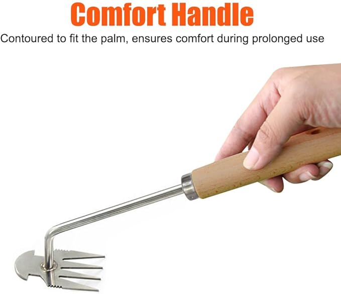 MiOYOOW Weed Puller Tool, Manual Hand Gardening Weeding Tool, Portable Multifunctional Weed Remover Tool for Gardening Backyard Farm