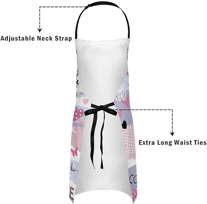 jejeloiu Cartoon Cats Apron for Women Men 26"x31"