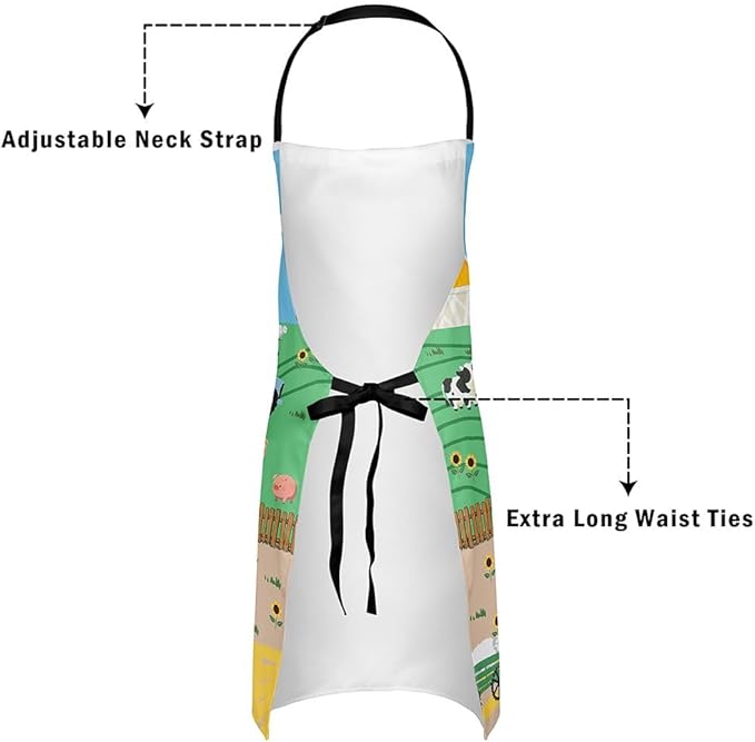 jejeloiu Cartoon Cats Apron for Women Men 26"x31"