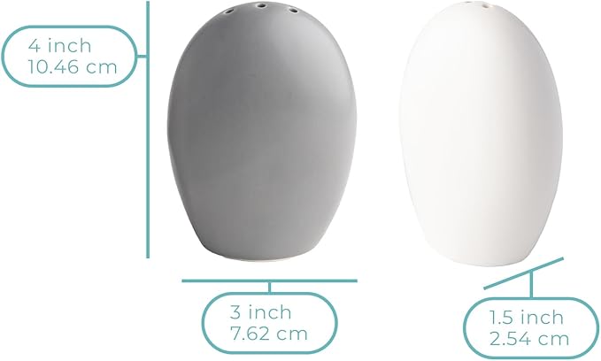 Comfify Salt & Pepper Shakers – White & Grey Ceramic – Contemporary Kitchen Decor