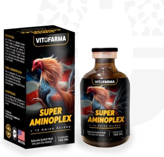 Aminoacid for Rooster Chicken Vitamins & Minerals Amino Rooster Vitamina para Gallos 100 ml