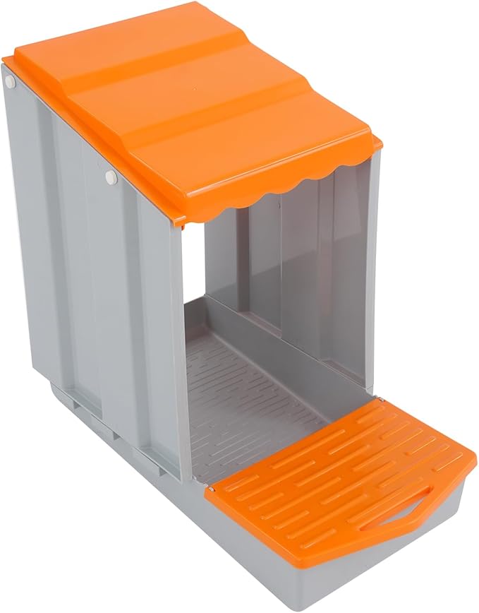 Chicken Nesting Box, 4 Compartments Laying Boxes for Hens, Nest Box for Chicken Duck Poultry Coop, Wall Mount Chickens Roosting Boxes, Protect Collect Egg (Orange)