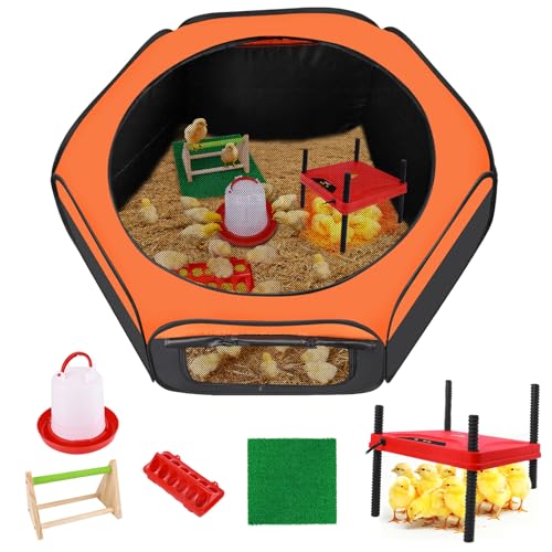Phoncoo Brooder Box for Chick, Chick Starter Kit with Brooder Heating Plate - Oxford cloth & mesh fabric & metal by Phoncoo