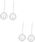 GALPADA 4pcs Stainless Steel Hanging Chicken Vegetable Feeder Shape Poultry Treat Holder for Hens Parrots and Animals Easy to Install Keeps Food Fresh