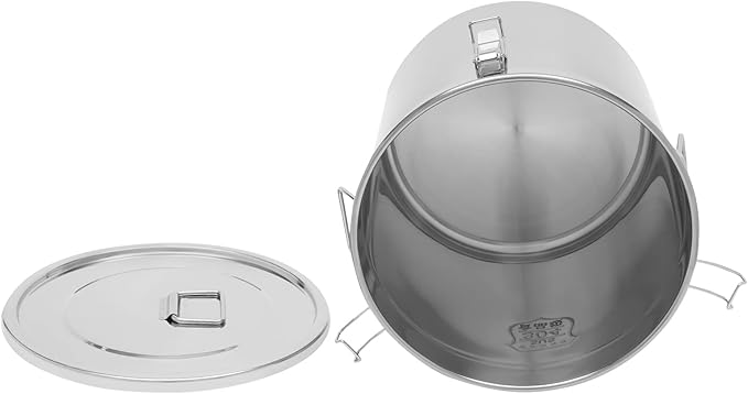 Stainless Steel Storage Bucket, 33L Rice Cereal Grain Canisters Coffee Storage Container Metal Food Storage Containers Sugar Milk Storage Bucket with Lid Handle for Hotels Restaurants Kitchens (33L)