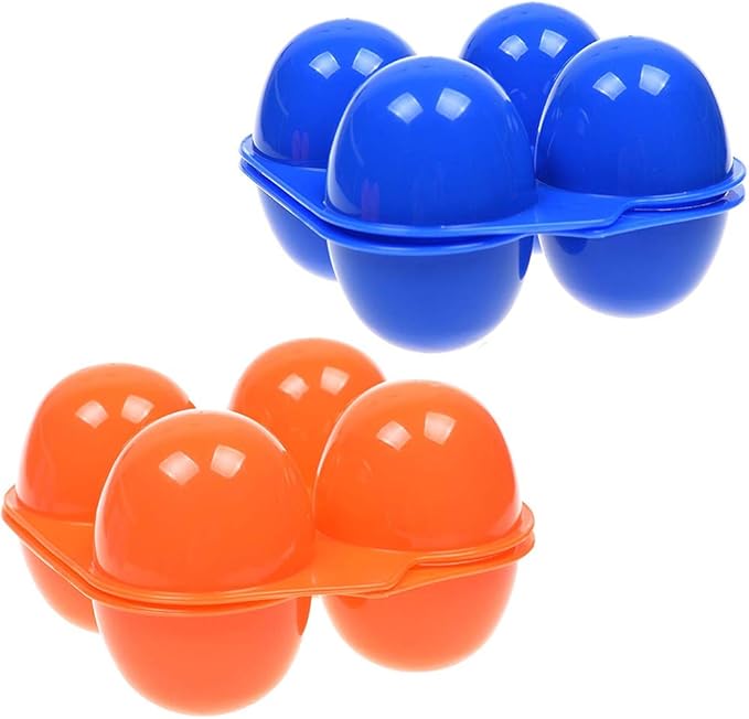 AKIRO Portable Camping Carrier For 4 Eggs Case Box Kitchen Convenient Container Egg Storage Box Container Hiking Outdoor Kitchen Tools (2 pcs)