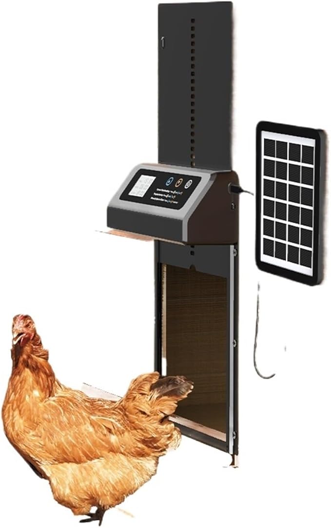 Automatic Chicken Coop Door Solar Powered Automatic Chicken Door with Timer Anti-Pinch Aluminium Alloy Chicken Door