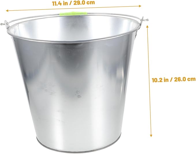 UPKOCH Large Metal Waste Bucket for Kitchen Waste Poultry Feeding Capacity Easy to Clean Handle Versatile Trash Container for Use