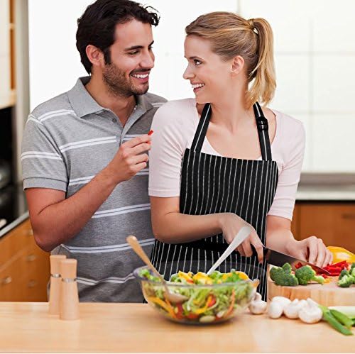 Syntus Adjustable Bib Apron with 2 Pockets Cooking Kitchen Aprons for Women Men Chef