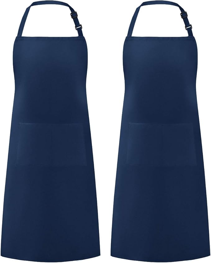 Syntus Adjustable Bib Apron with 2 Pockets Cooking Kitchen Aprons for Women Men Chef