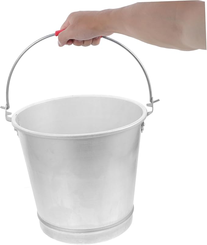 PRETYZOOM Portable Aluminum Milk Storage Bucket Heavy Duty Water Container for Beach Farm and Camping Corrosion Resistant Capacity Easy to Clean