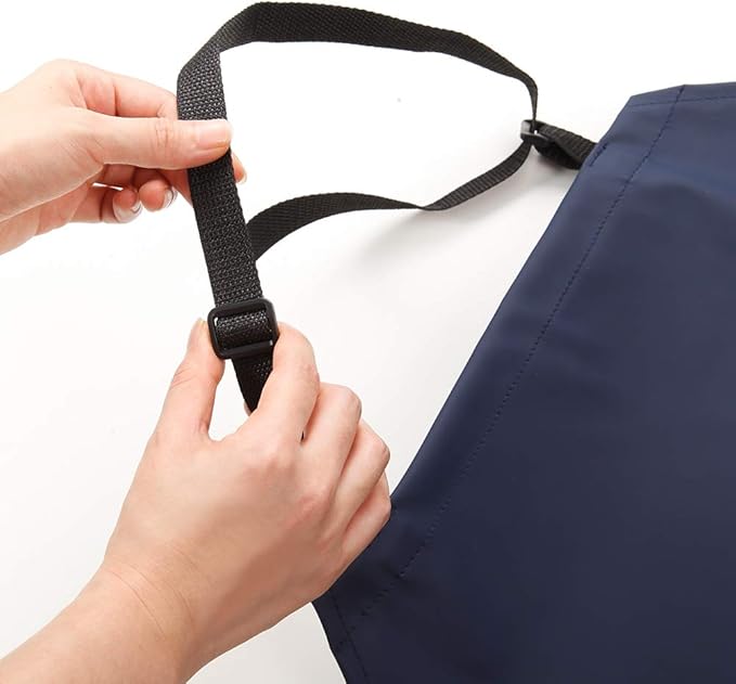 VWELL Waterproof Rubber Vinyl Apron W/ 2 Pockets - Lab Apron for DishWashing, Grooming 2Pack