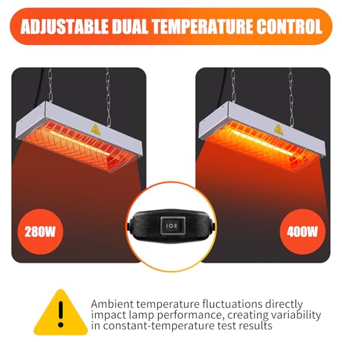 Chicken Coop Heat Lamp,600W High-Power Adjustable Chicks House Brooder Heater Warmer Lamp - L14xW6xH2 inch - Image 6