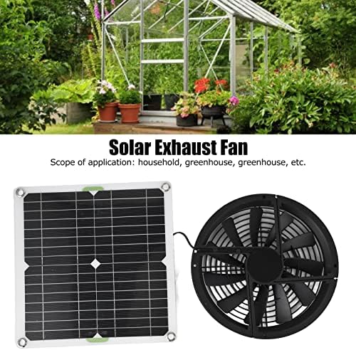 GOTOTOP Solar Fan, 2pcs 100W Solar Panel Fan Ventilation Fan Kit, Round Ventilation Exhaust Fan 10in for Chicken Coop Greenhouse Shed, Metal Mesh