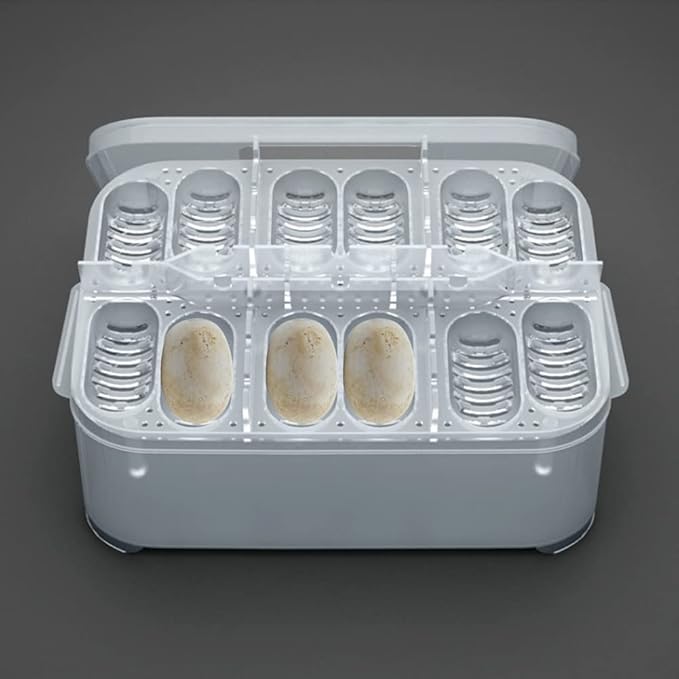 12 Grids Reptiles Eggs Incubator Tray,Incubation Box for ing Snake, Lizards, Gecko Egg,Reptile Breeding Box Reptile Transparent Box Incubator Supplies
