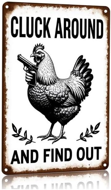 Funny Chicken Stop Staring My Cock Tin Sign for Farm Chicken Coop Farmhouse Kitchen Vintage Wall Decor 6x8 Inch