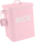 Metal Rice Storage Box, Flour Canister, Sealed Food Storage Bin, Sealed Food Storage Container for Grain Soybean Rice Beans, Pink M