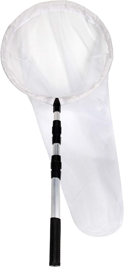 RESTCLOUD Large Insect and Butterfly Net with 14" Ring, 32" Net Depth, Extendable Handle to 36 Inches
