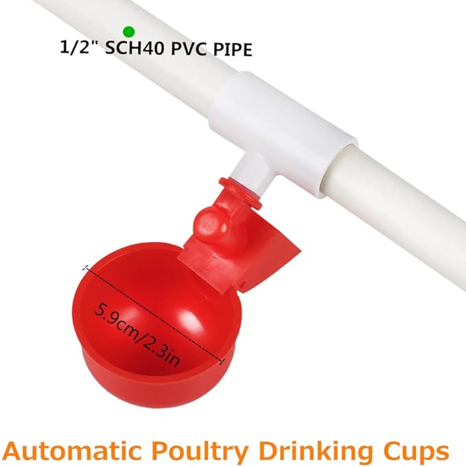 12 Pack Large Automatic Chicken Waterer Cups, Plastic Chicken Water Feeder Chicken Water Bowls Poultry Water Feeder Kit for Chicks, Duck, Goose, Turkey and Bunny