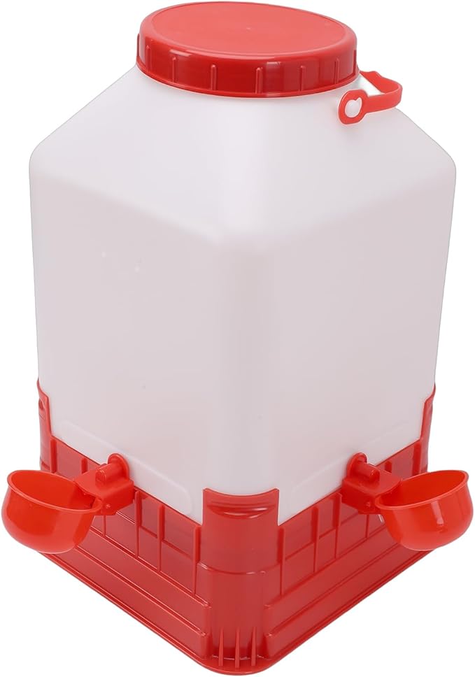 Zerodis Anti Waste Durable Water Fountain Bucket Chick Waterer 10L Large Capacity Chicken Feeder Poultry Water Fountain Bucket Automatic Brooder Starter Kit Coop Accessories for Baby