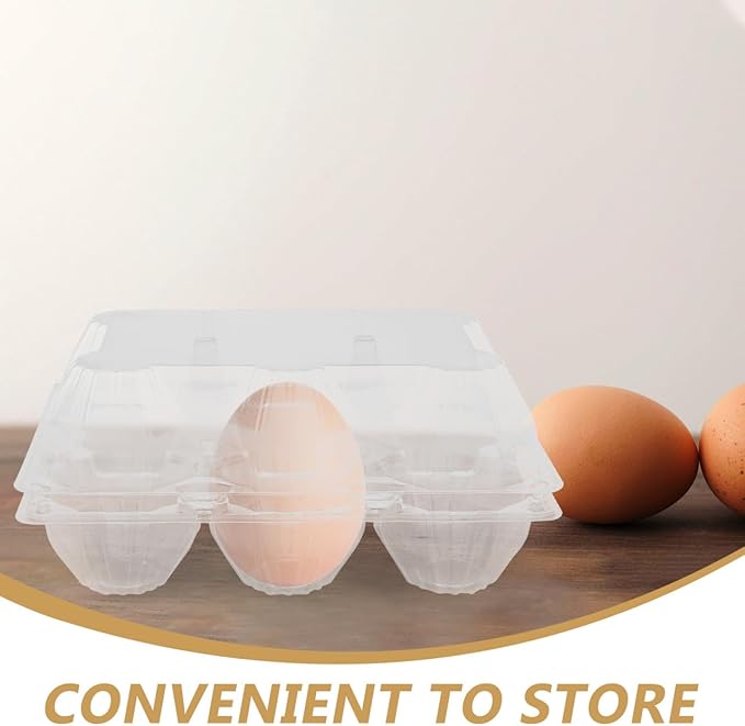 Homoyoyo Plastic Duck Egg Cartons 6 Count Goose Egg Carton Jumbo Empty Cheap Bulk for Refrigerator Chicken Farm Markets Display 8.27x5.51x3.74 Inch for Display and Gift