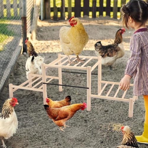 Chicken Perch, Natural Beech Wood Roosting Ladder for Poultry - 34.8in×12in×11.8in, Wood color - Image 7