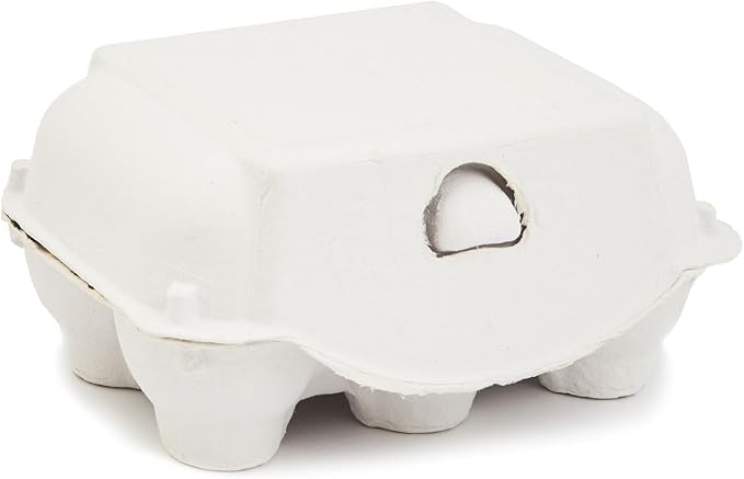 Juvale Half Dozen Egg Cartons - Pack of 20 Reusable Compressed Pulp Egg Cartons for Crafts & Markets - White, Half Dozen