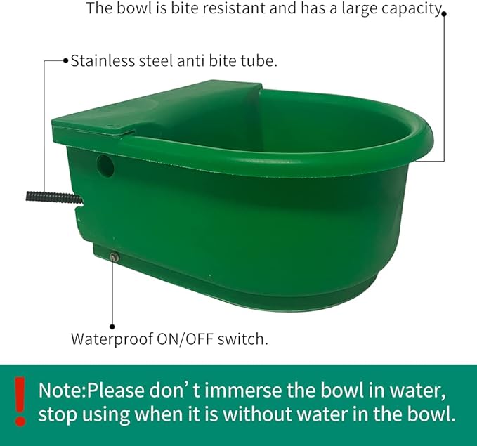 Automatic Heated Horse Waterer Bowl, 4L Large Capacity Farm Heated Water Bowl Constant Temperature Dispenser with Float Control for Pet Dog Goat Chicken and Other Animals,Outdoor Thermal-Bowl