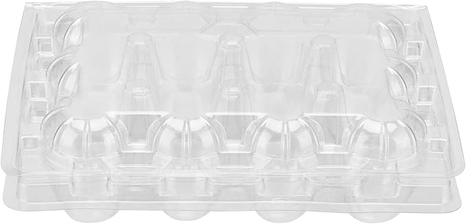 NINGWAAN 150 Pack 12 Grids Quail Egg Cartons, Clear Plastic Egg Holder Dispenser, PVC Stackable Egg Container Tray, Holds up to 1 Dozen Eggs