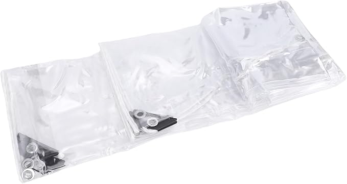 Fdit Chicken Coop Cover, Winter Insulation Windproof PVC Cover 2x3m with 14 Elastic Straps Rope Transparent Tarp for Hens Coops Balconies Porch
