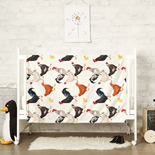 Chicken Blanket Gifts for Adults Mom, Farmhouse Decor for Home - Twin Size 60" x 80" (150 x 200 cm), White, Fleece - Image 6